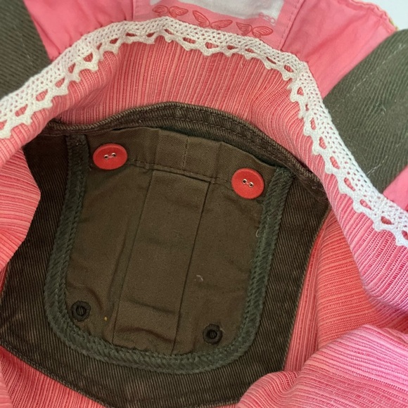 Women’s Handmade Upcycled Cotton Tote, Shoulder Bag, Pink/Green, Floral - Picture 6 of 8